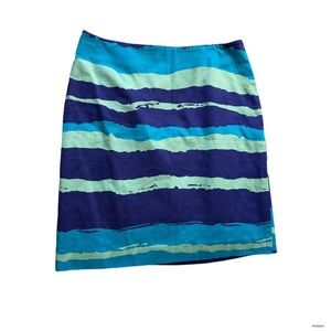 Ann Taylor blue turquoise aqua abstract skirt size 4 nwt